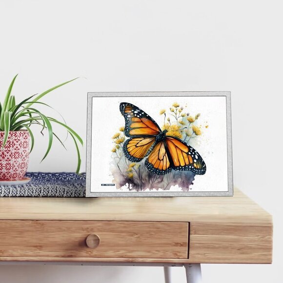 Monarch‎ Butterfly Watercolor Oil Painting Art Print - Picture 5 of 7